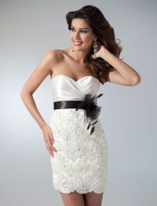White and black short prom dress White and black Clarisse prom dress